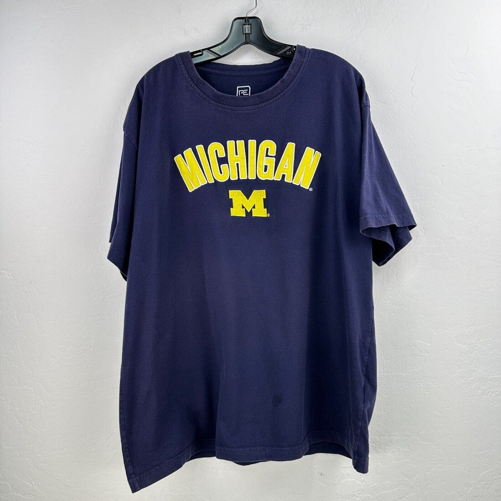 Vintage Pro Edge‎ shirt Mens 2XL Maize Blue U of Michigan Embroidered College